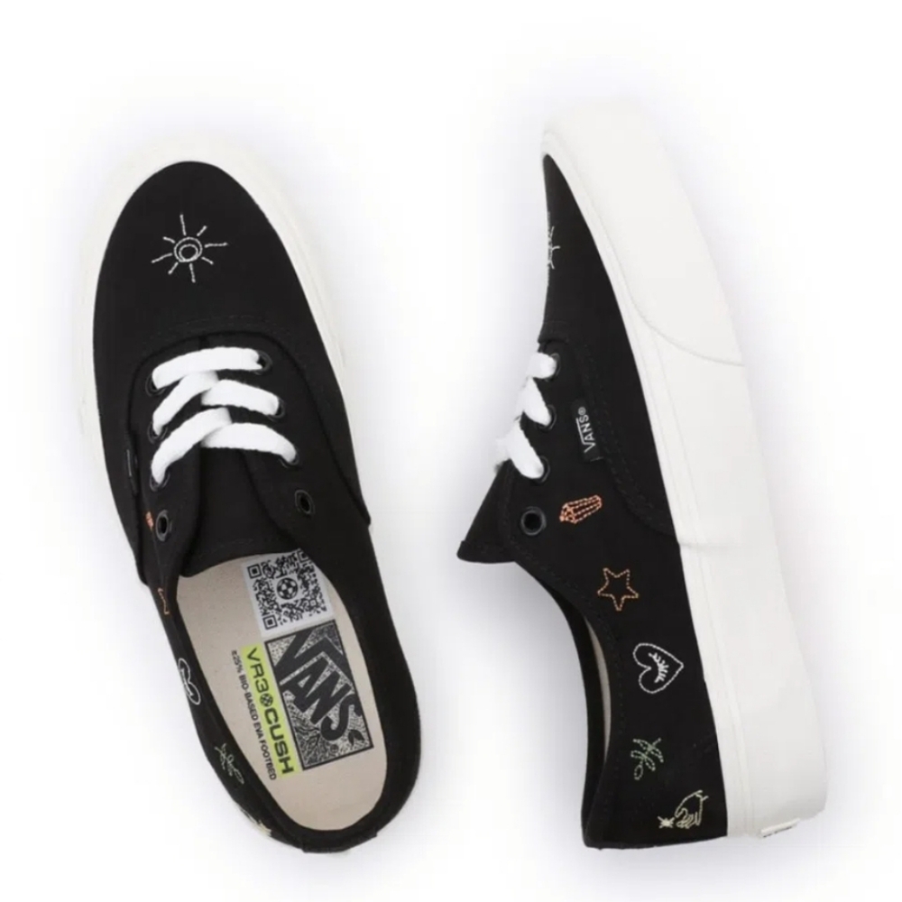 NWOT Vans Mystical Embroidery AuthenticVR3 Black Shoes Size 8.5Men 10Women